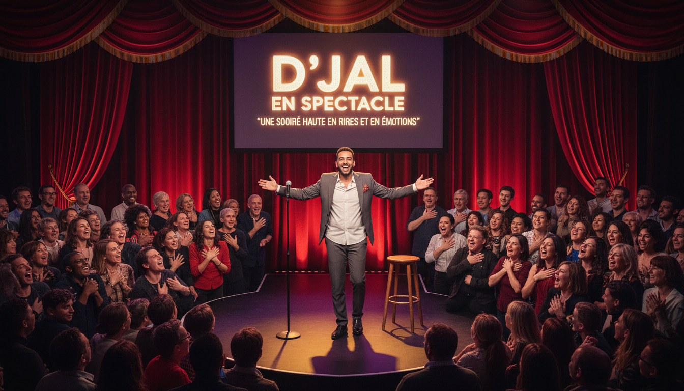 assistez à d'jal en spectacle pour une soirée exceptionnelle mêlant humour et émotions fortes, garantissant des rires non-stop et des moments inoubliables.