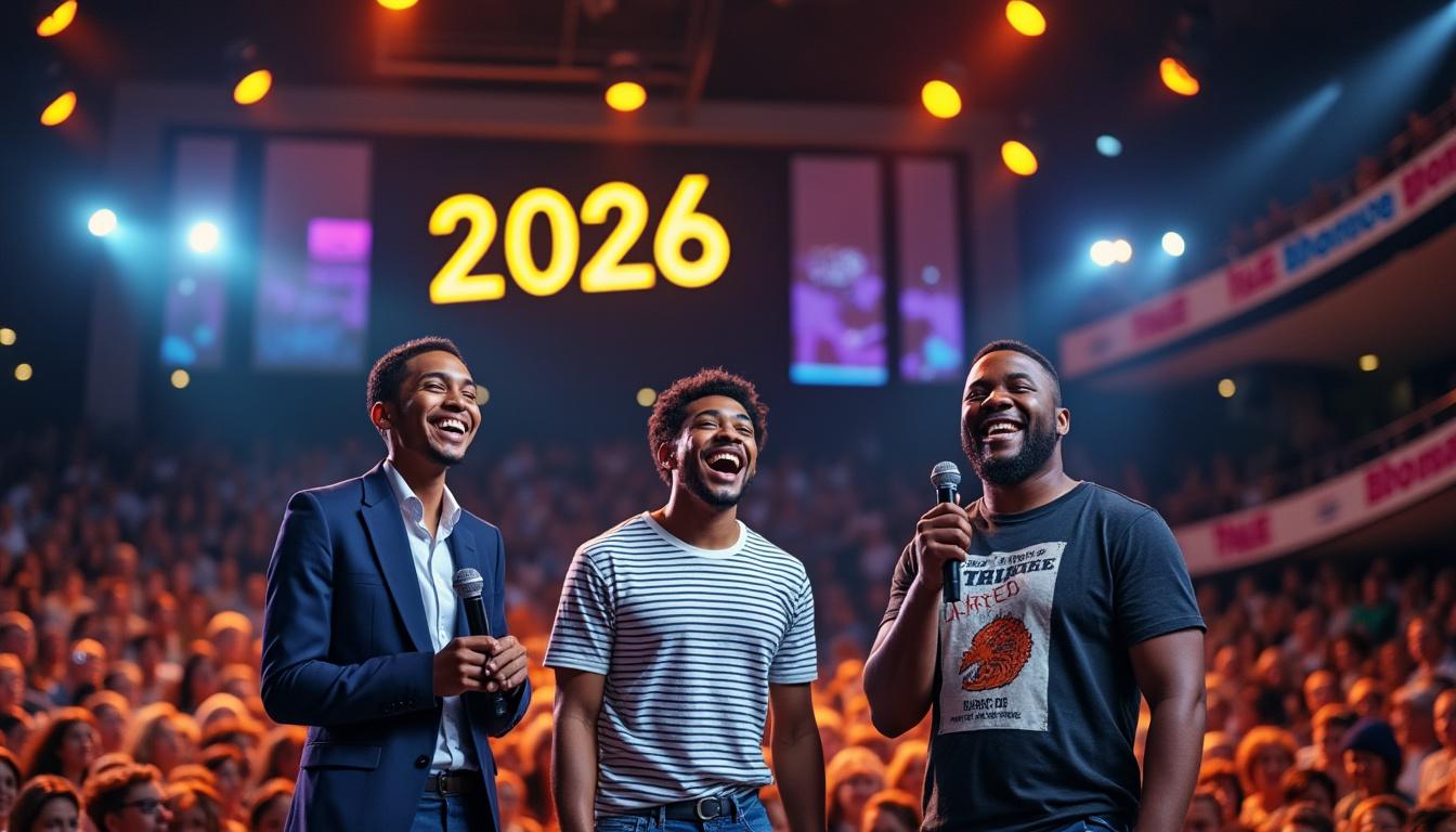 découvrez le festival d'humour incontournable au vendéspace en 2026 avec inès reg, redouane bougheraba, jarry et bien d'autres pour des spectacles hilarants à ne pas manquer.