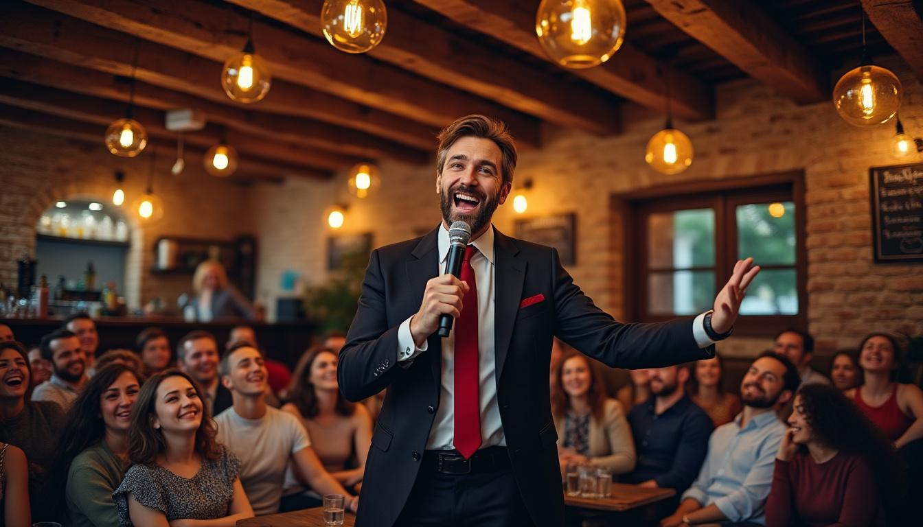 découvrez une soirée stand-up exceptionnelle à guérande avec le gwenrann comedy show. rires garantis pour une nuit pleine d'humour et de bonne humeur !