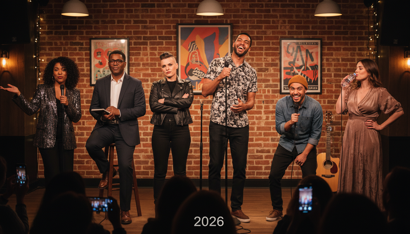 découvrez les six étoiles montantes du stand-up à suivre absolument en 2026 pour une dose d'humour garantie et des spectacles à ne pas manquer.