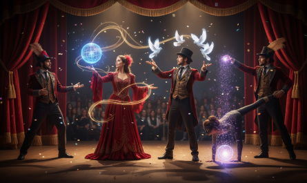 découvrez à launaguet le spectacle unique du cercle des illusionnistes, où magie et poésie s'entrelacent pour émerveiller les spectateurs sur scène.