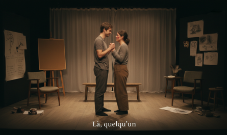 découvrez « là, quelqu’un », une pièce de théâtre contemporain présentée par l’atelier des fictions, qui explore avec finesse et émotion les nuances de l’intime.