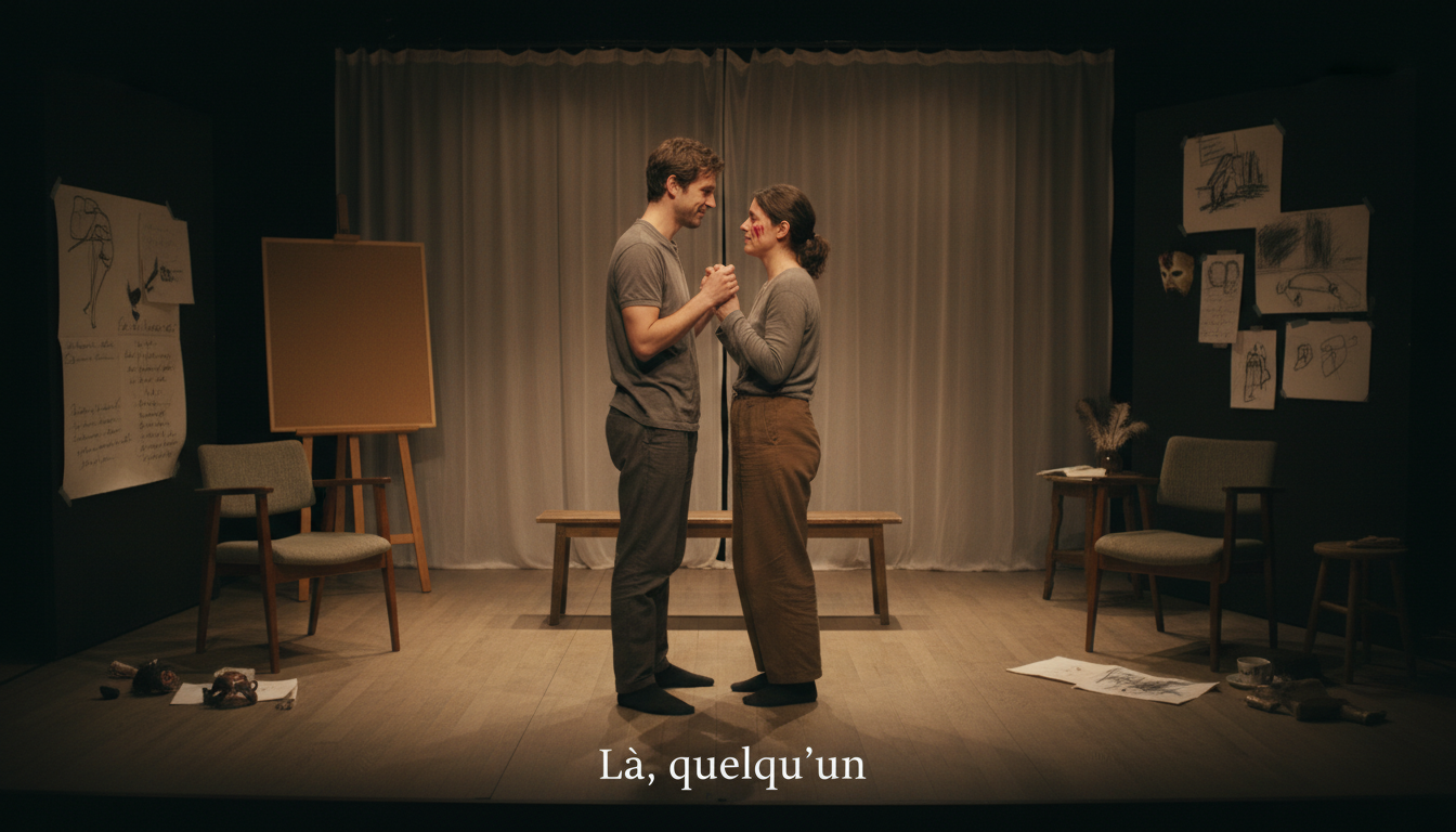 découvrez « là, quelqu’un », une pièce de théâtre contemporain présentée par l’atelier des fictions, qui explore avec finesse et émotion les nuances de l’intime.