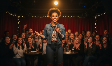 ne manquez pas demain soir une soirée exceptionnelle avec une comédienne au talent comique unique, prête à vous faire rire aux éclats.
