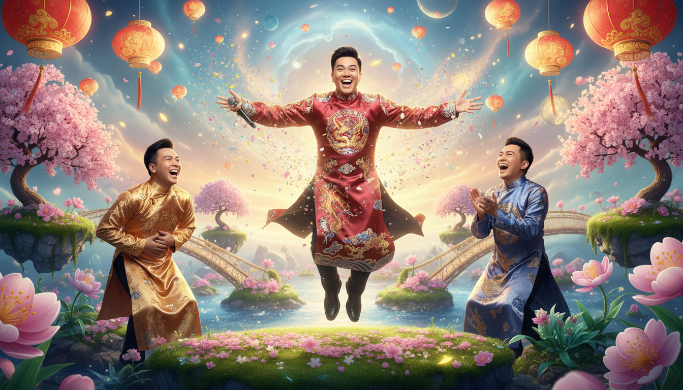 découvrez le festival du printemps 2026 où le khanh illumine la scène du paradis avec son humour détonant, accompagné de hua minh dat et tuan kiet pour un spectacle inoubliable.