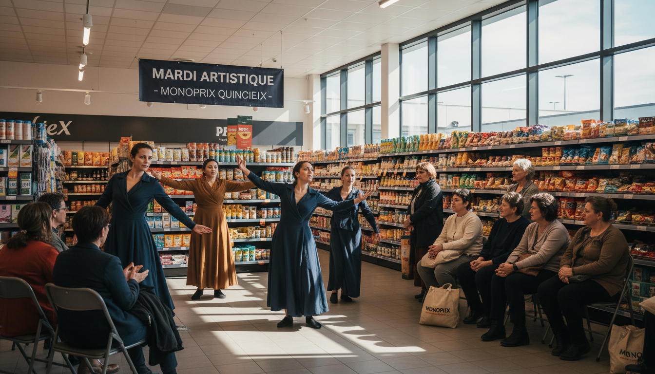 découvrez les mardis artistiques à monoprix à quincieux, une immersion unique dans le théâtre contemporain alliant créativité et culture au cœur de votre ville.