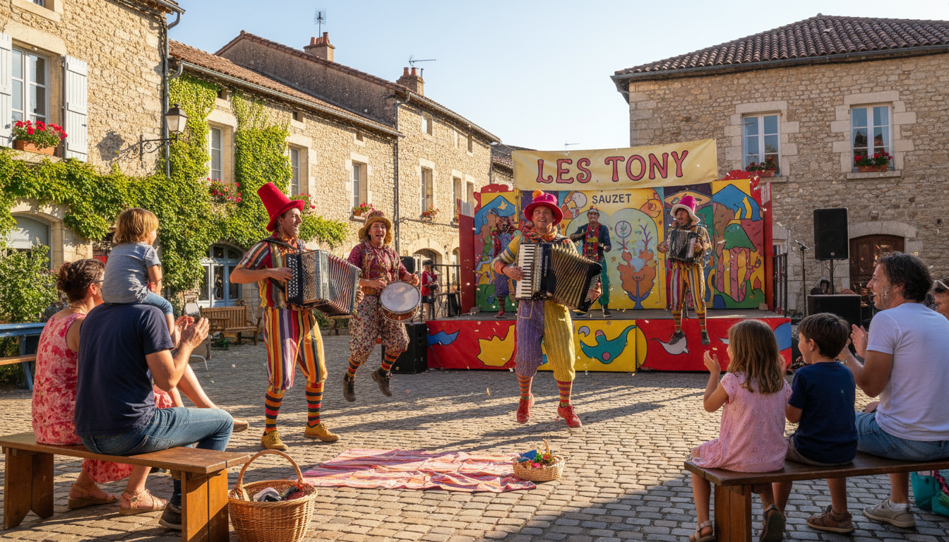 à sauzet, les tony proposent un spectacle joyeux et convivial, idéal pour divertir toute la famille dans une ambiance chaleureuse.