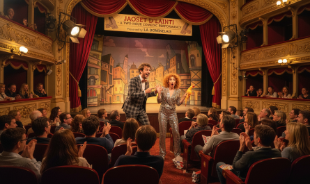 découvrez « jaoset d’lainti », un spectacle comique de deux heures présenté par la dominelais, à ne surtout pas manquer pour une soirée pleine de rires et de bonne humeur.