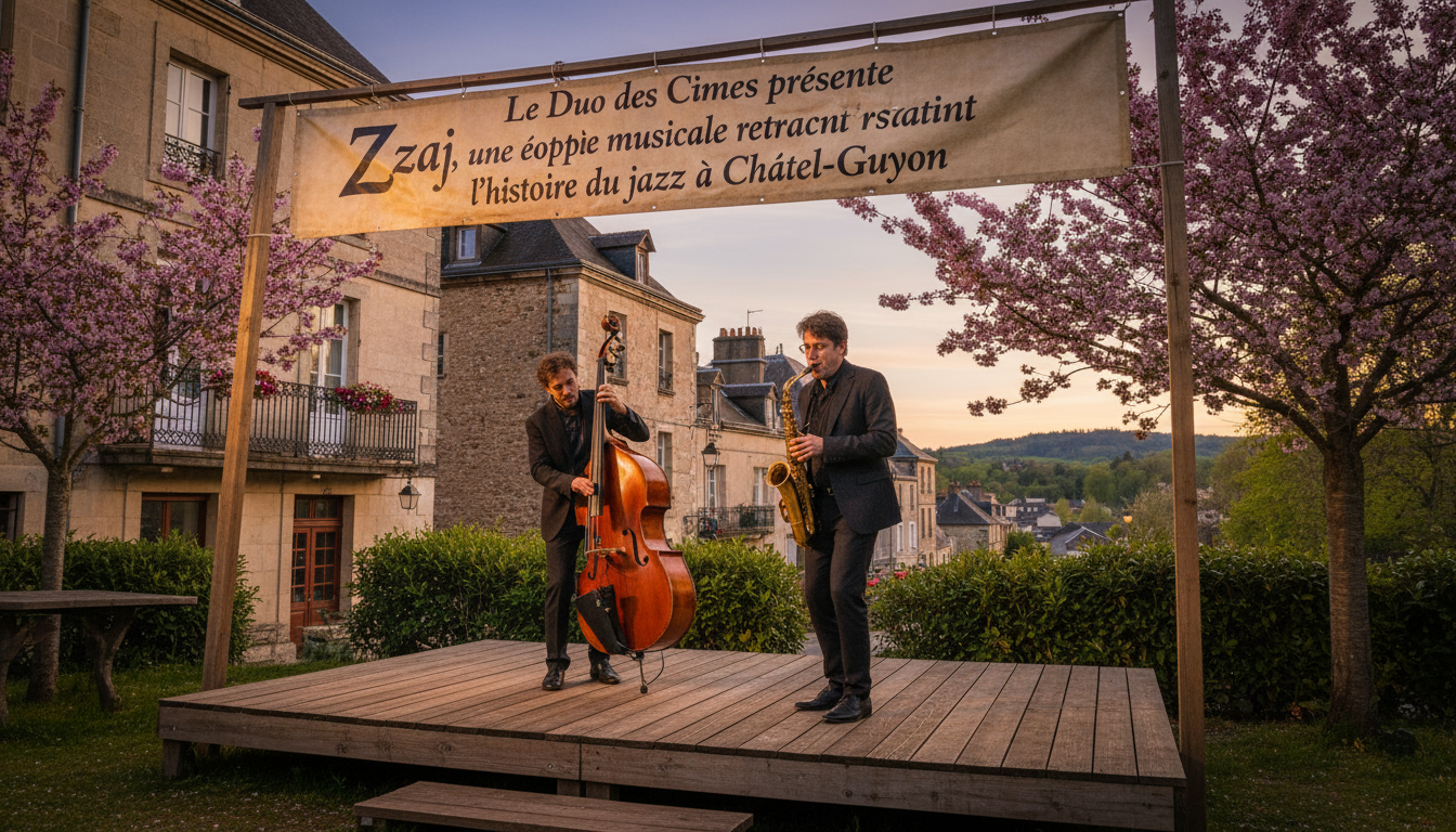 découvrez 'zzaj' présenté par le duo des cimes, une épopée musicale captivante qui retrace l'histoire riche et passionnante du jazz à châtel-guyon.