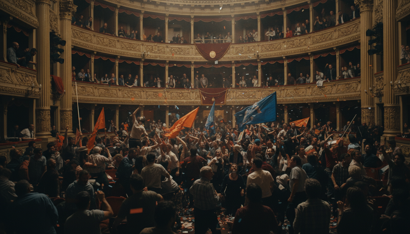 découvrez la puissance captivante de la révolution vibrante qui envahit le théâtre national dans un spectacle époustouflant révélé par rtbf.