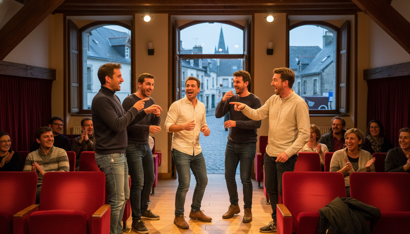 participez à une soirée de théâtre d’improvisation unique à montoir-de-bretagne avec la compagnie la poule. venez rire et vibrer au rythme des improvisations spontanées !