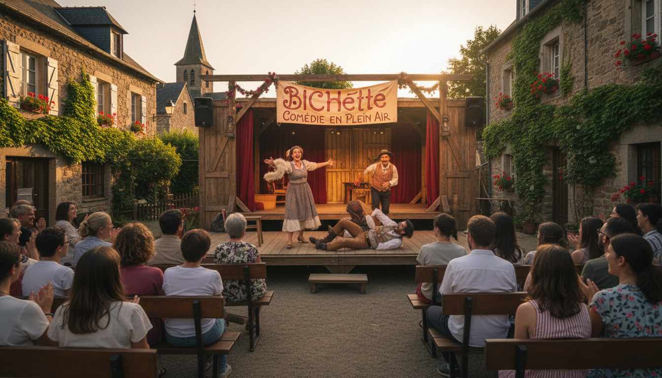 valuéjols : le patraque théâtre séduit le public avec sa comédie pétillante "bichette", une pièce pleine d'humour et de charme qui garantit des moments de joie et de rires.