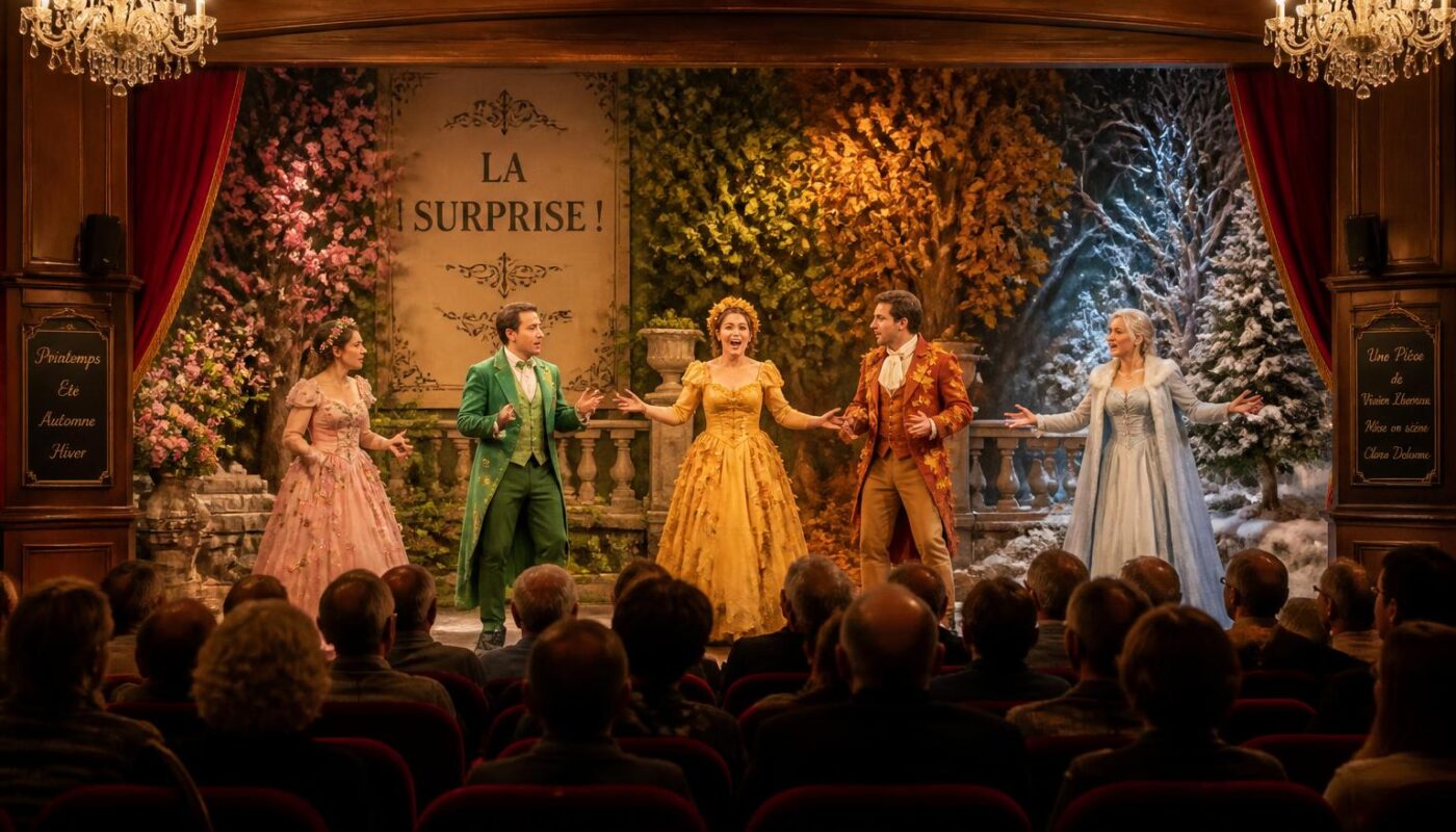 découvrez la pièce 'la surprise !' au théâtre des quatre saisons de bages, une représentation captivante à ne pas manquer.