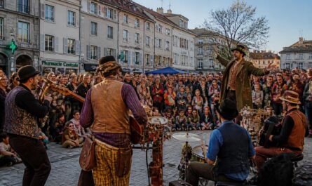 découvrez à échallon un spectacle captivant alliant musique et humour, une expérience unique dans les arts de la rue qui promet divertissement et surprises.