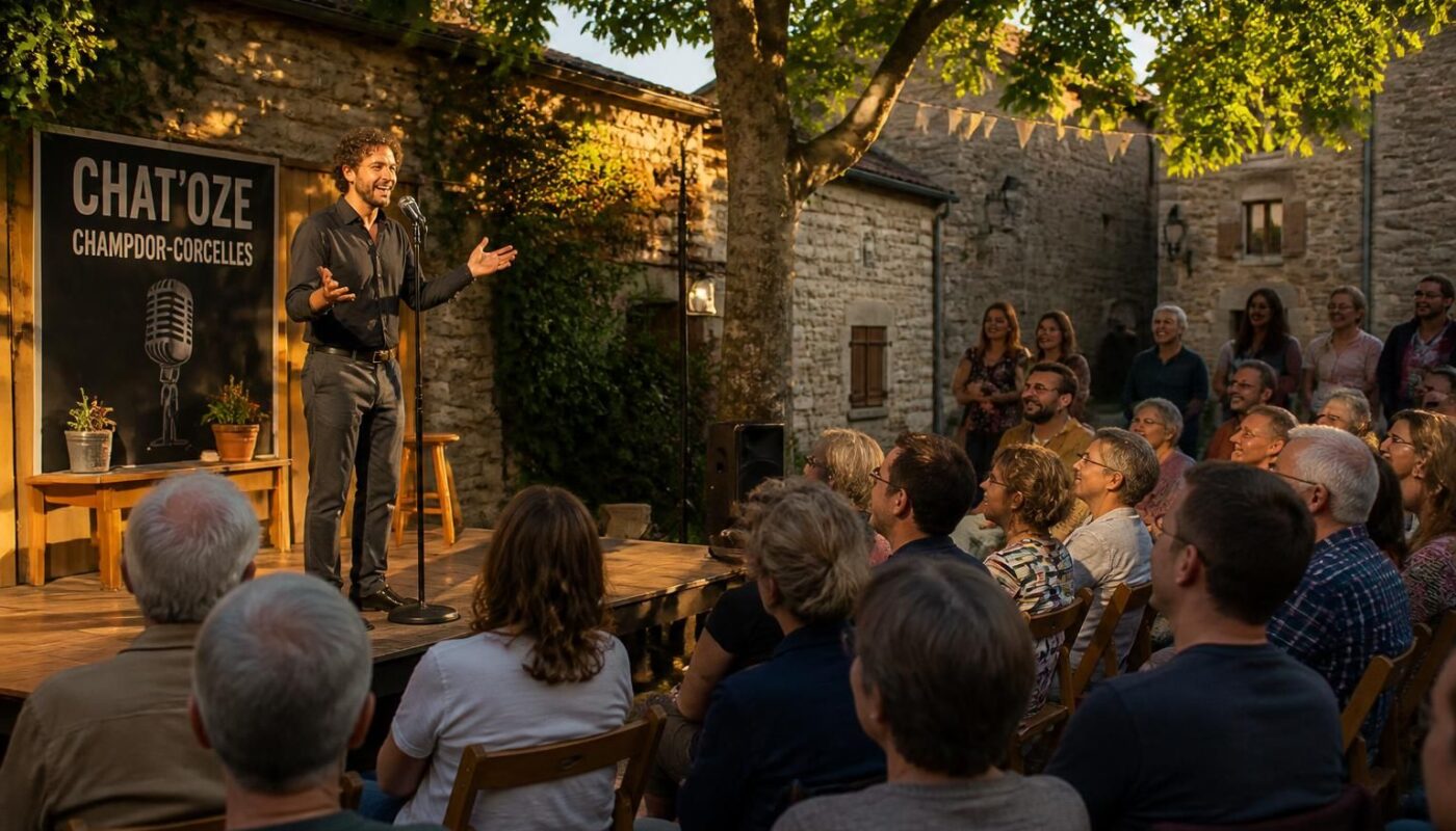 découvrez chat'oze, un spectacle d'humour inédit à champdor-corcelles qui promet rire et bonne humeur pour toute la famille.