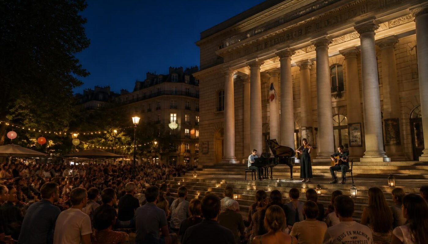 découvrez la fête de la musique 2026 à paris avec un concert acoustique inédit sur la façade du théâtre de l'odéon, une expérience musicale unique en plein air.
